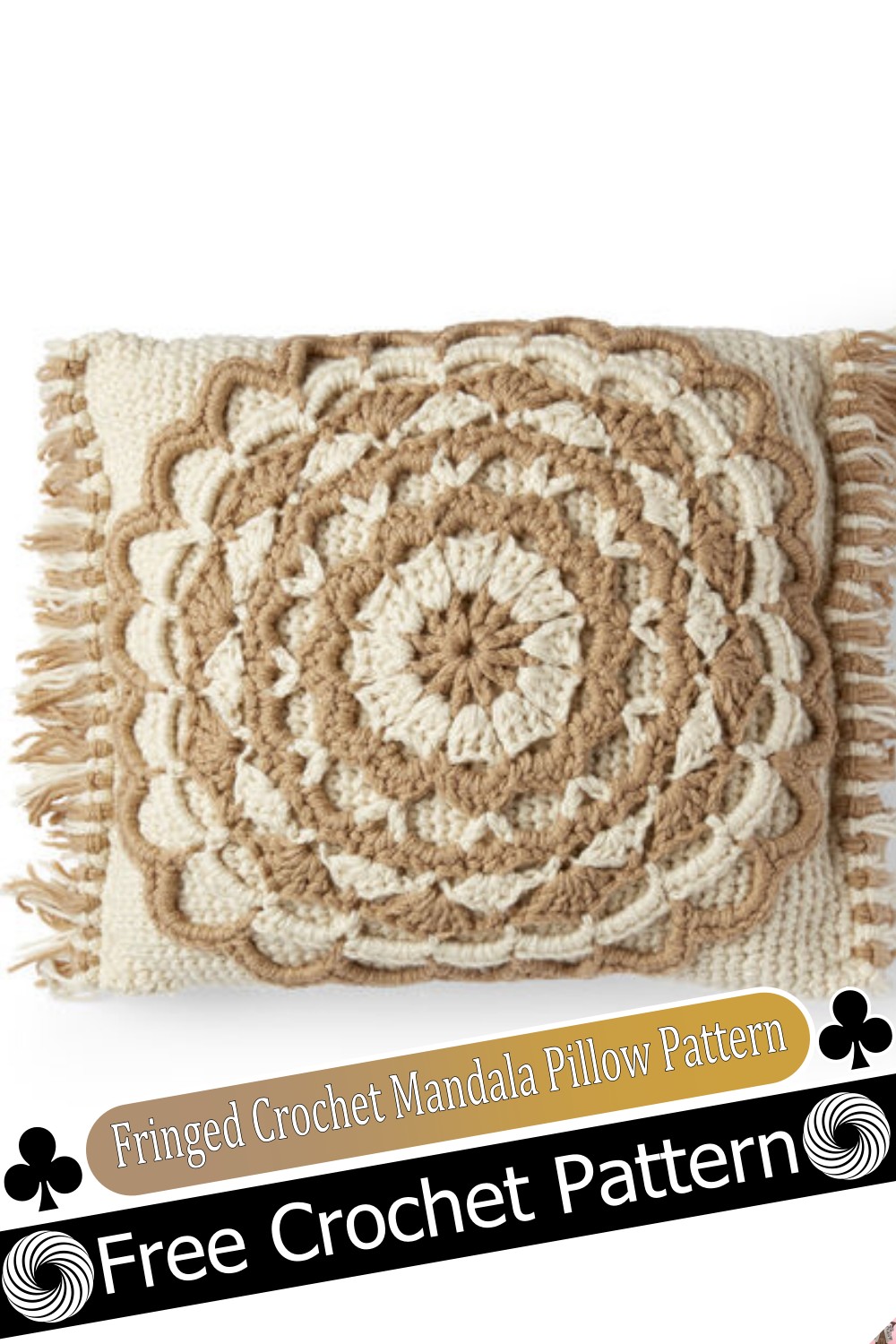 Fringed Crochet Mandala Pillow Pattern