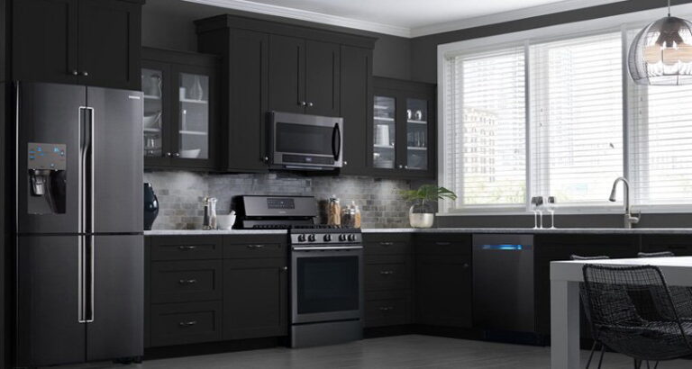 Galley Kitchen Black Cabinets