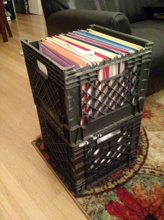 Milk Crate File Cabinet DIY