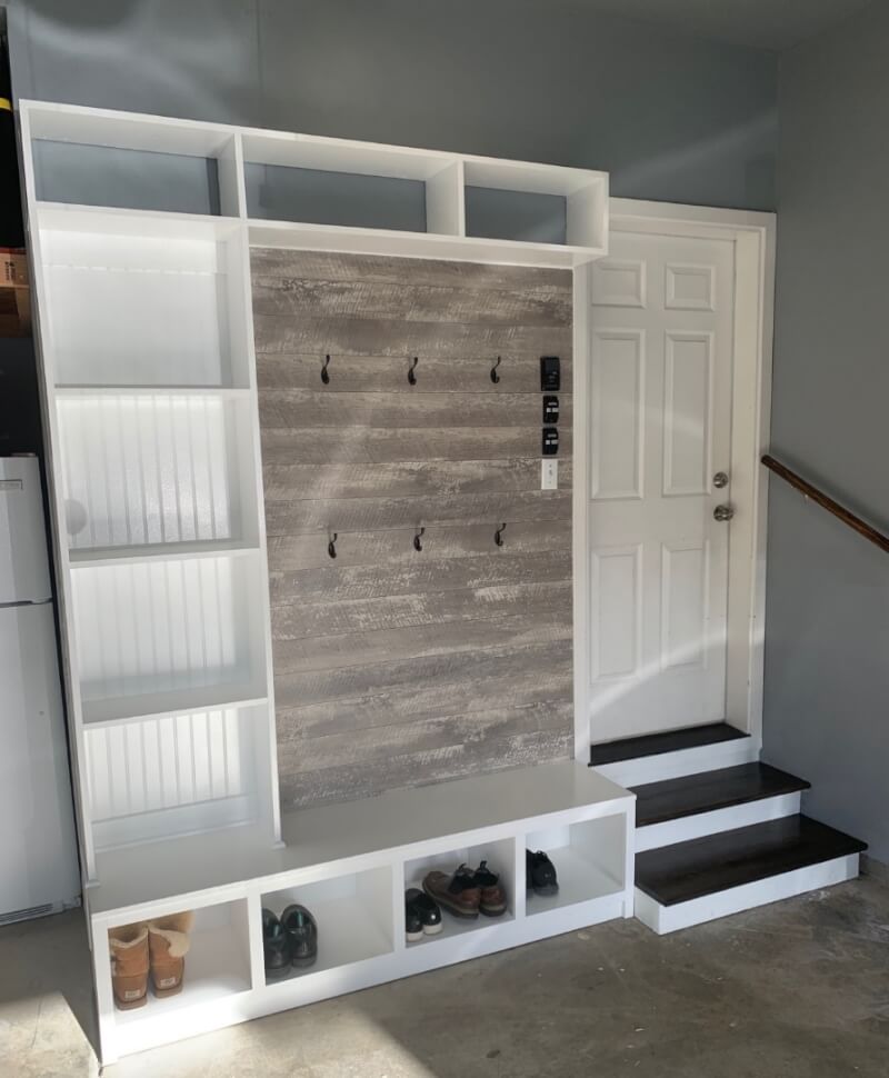 Mudroom in the garage