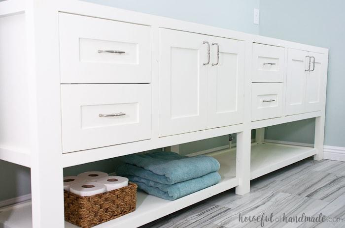 Open Shelf Bathroom Vanity DIY