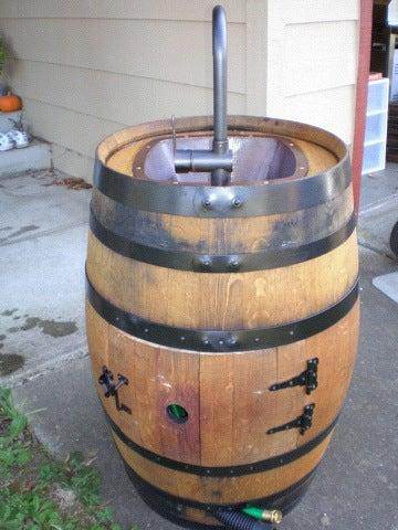 Outdoor Sink DIY With Wine Barrel