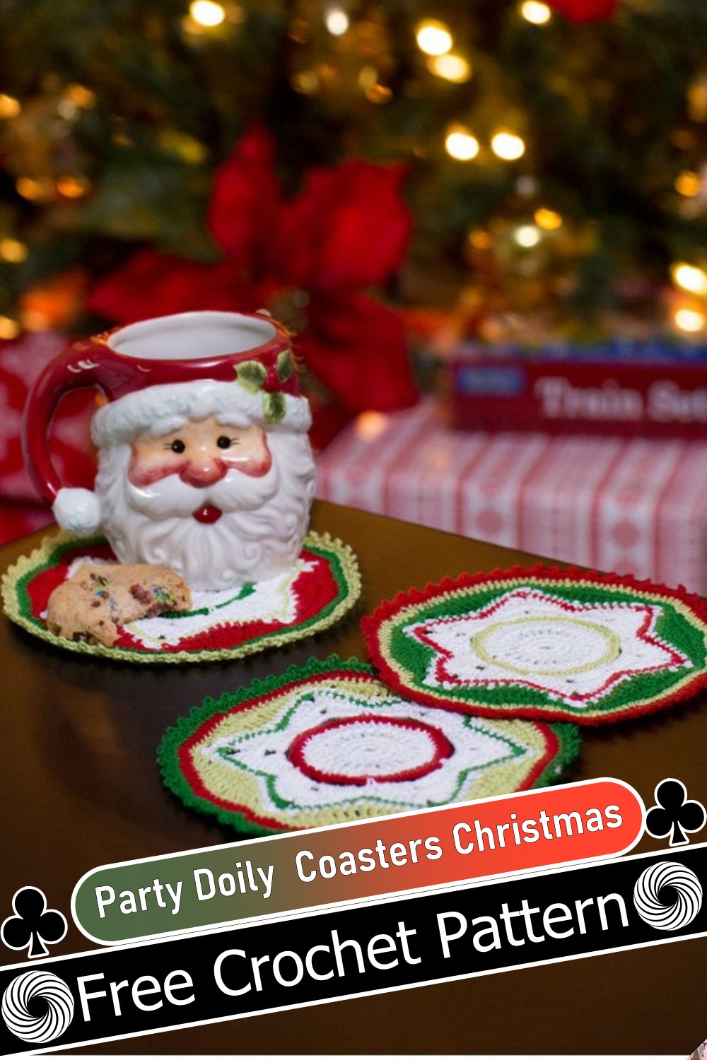 Party Doily Crochet Coasters Christmas