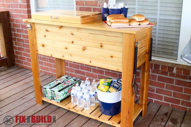 Patio Cooler & Grill Cart Combo