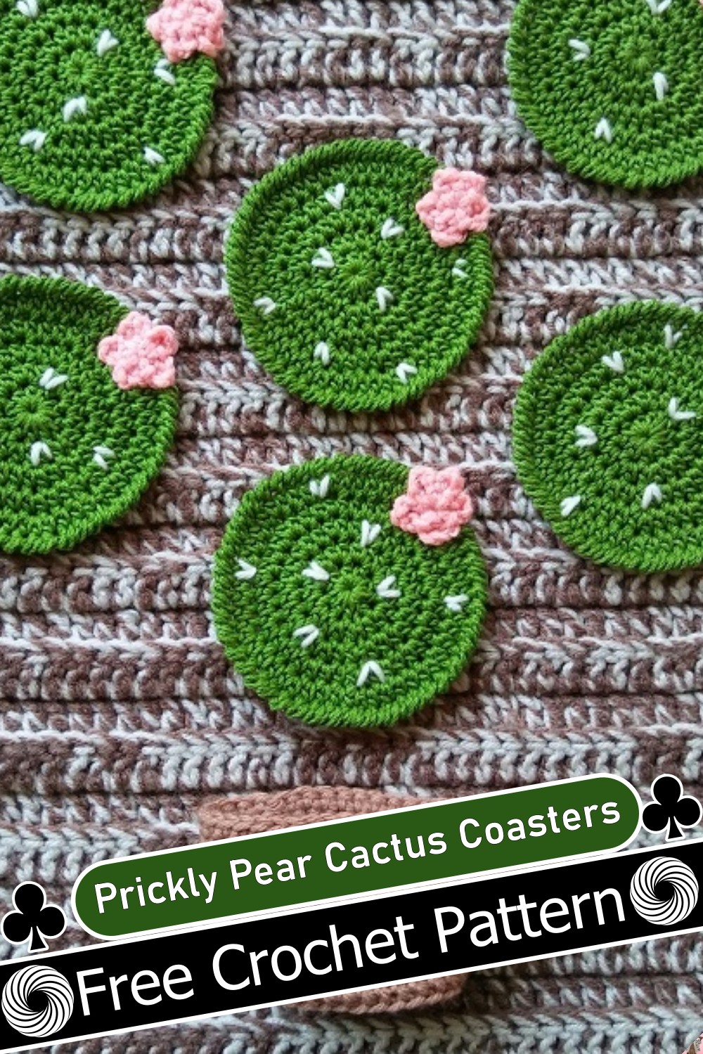 Prickly Pear Cactus Crochet Coasters