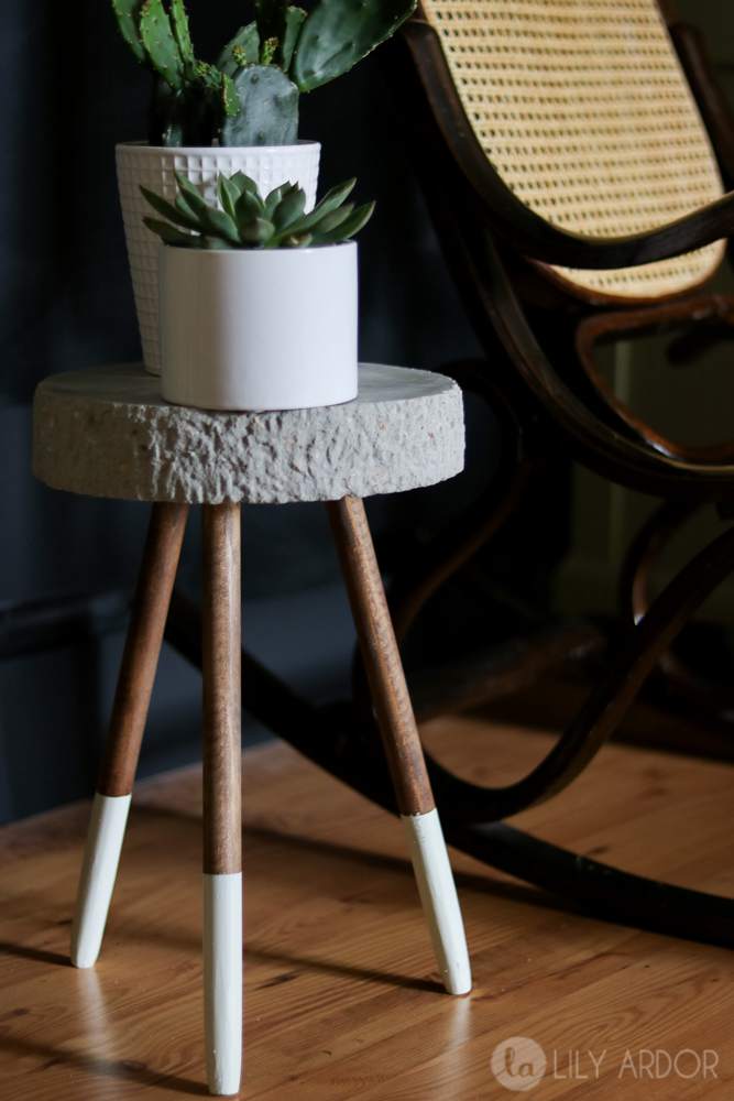 Raw Edge Concrete Plant Stand