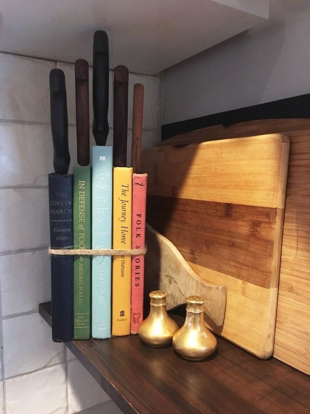 Repurposed Book Knife organizer