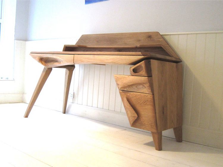 Sculpted Oak Desk