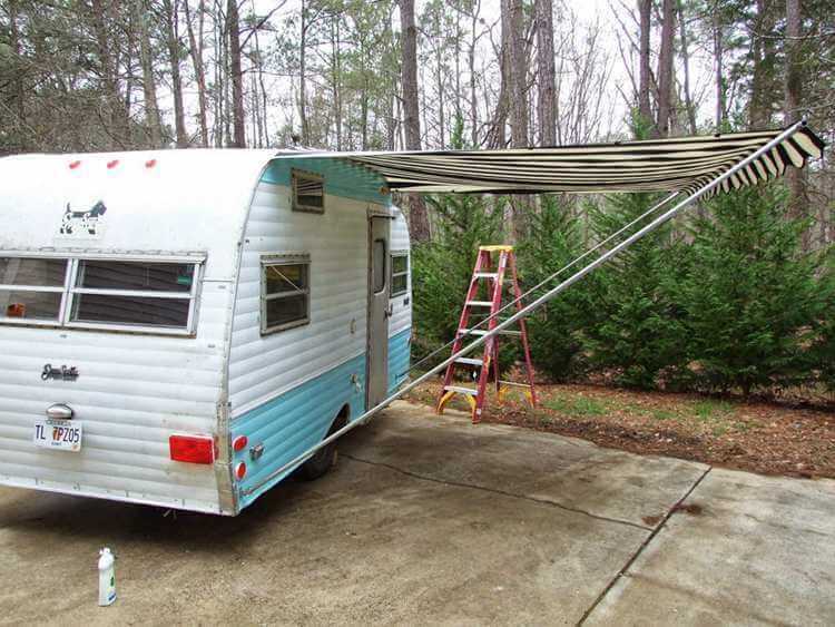 Sewing and setting up an awning