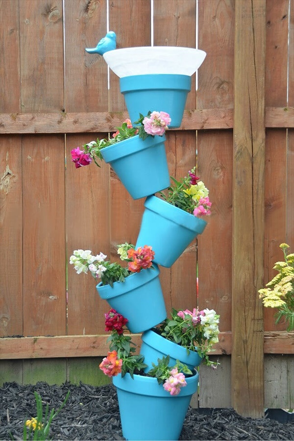 Simple and Sweet Birdbath Tower