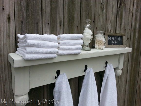Table Shelf Towel Rack DIY