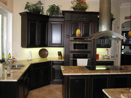 Traditional Kitchen With Black Cabinets