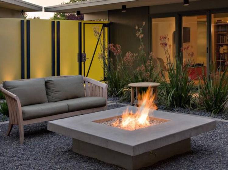 Wide Slab Fire Pit