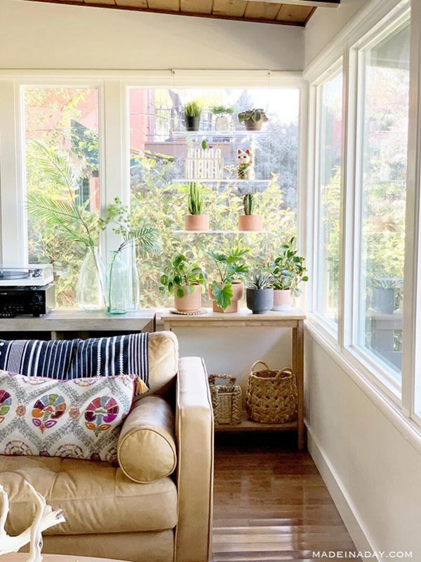 Window Plant Shelves to DIY