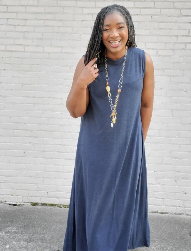 A-line Knit Maxi Dress