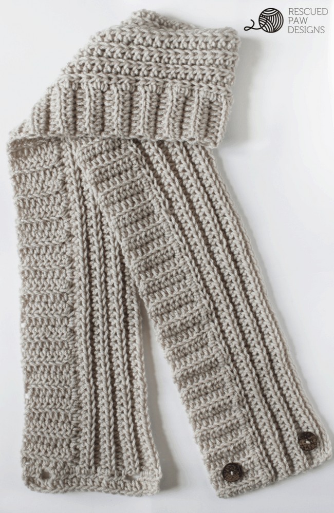 Andy Button Scarf Crochet Pattern