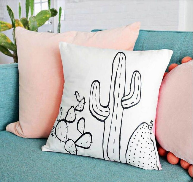 Cactus Outline DIY Pillow
