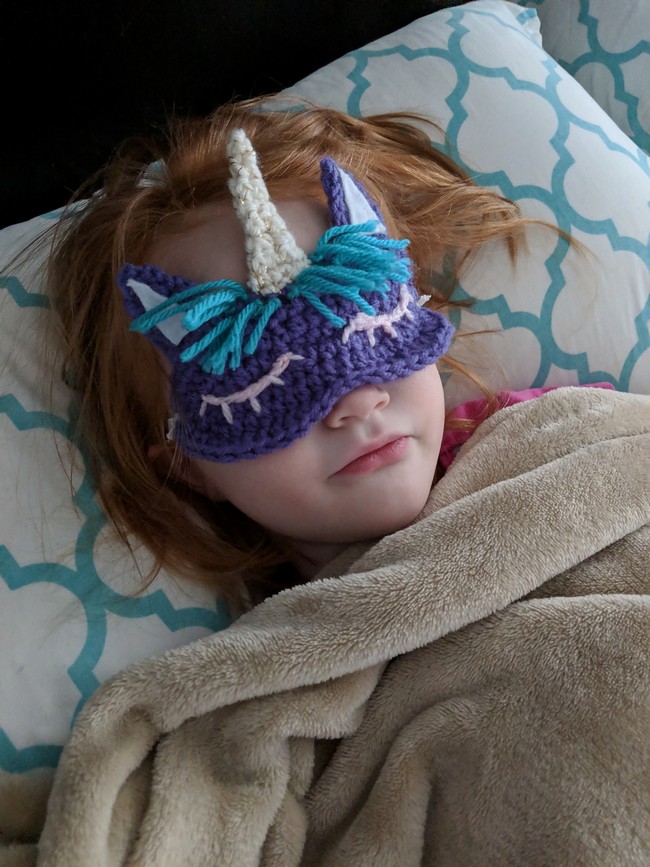 Crochet Child's Unicorn Sleep Mask