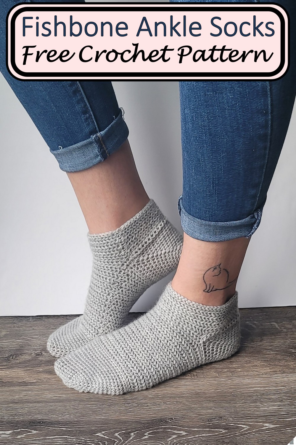 Fishbone Crochet Ankle Socks
