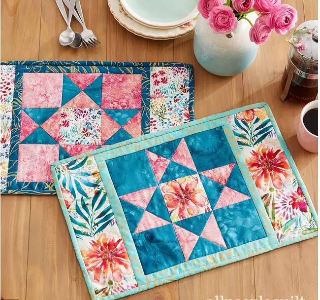Framed Star Quilted Placemat Pattern