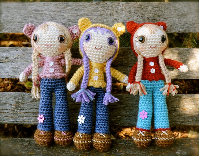 Free Crochet Doll In Bear Hoodie