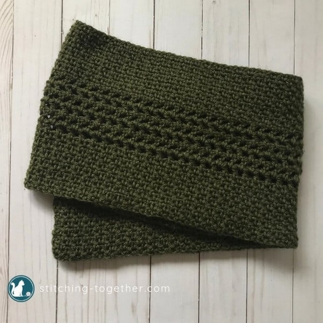 Free Crochet Moss Stitch Scarf