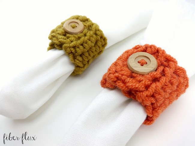 Free Crochet Pattern Harvest Button Napkin Ring