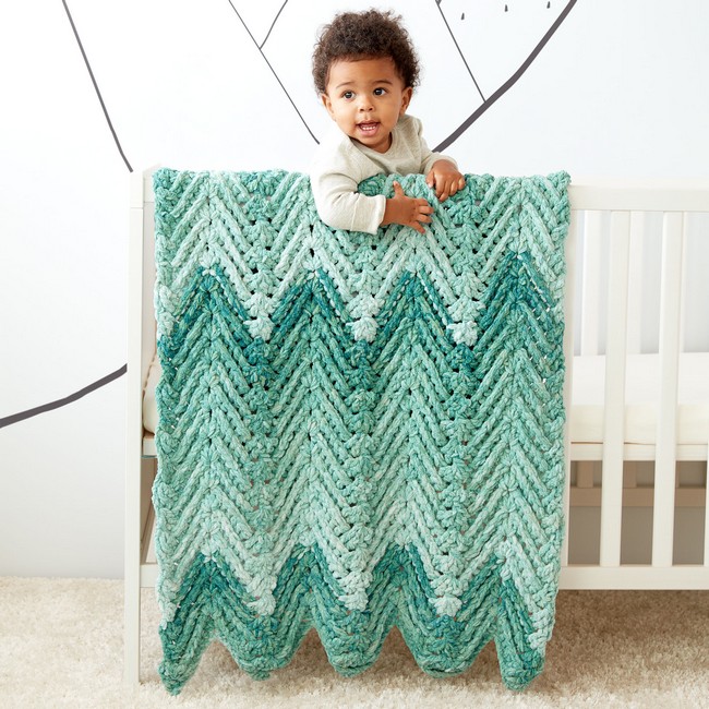 Free Crochet Ridged Baby Blanket Pattern