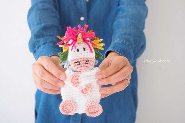 Free Crochet Unicorn Gift Card Holder