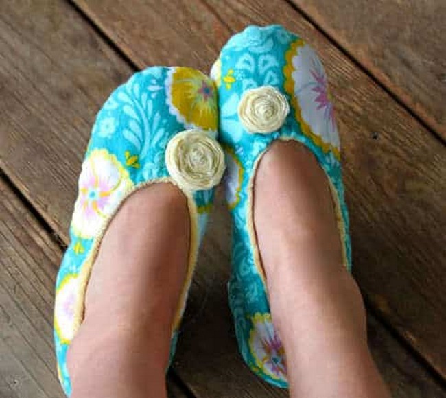 Homemade Flannel Fabric Slippers