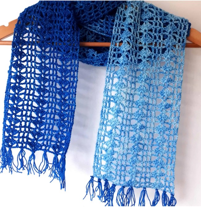 Indigo Scarf Free Crochet Pattern