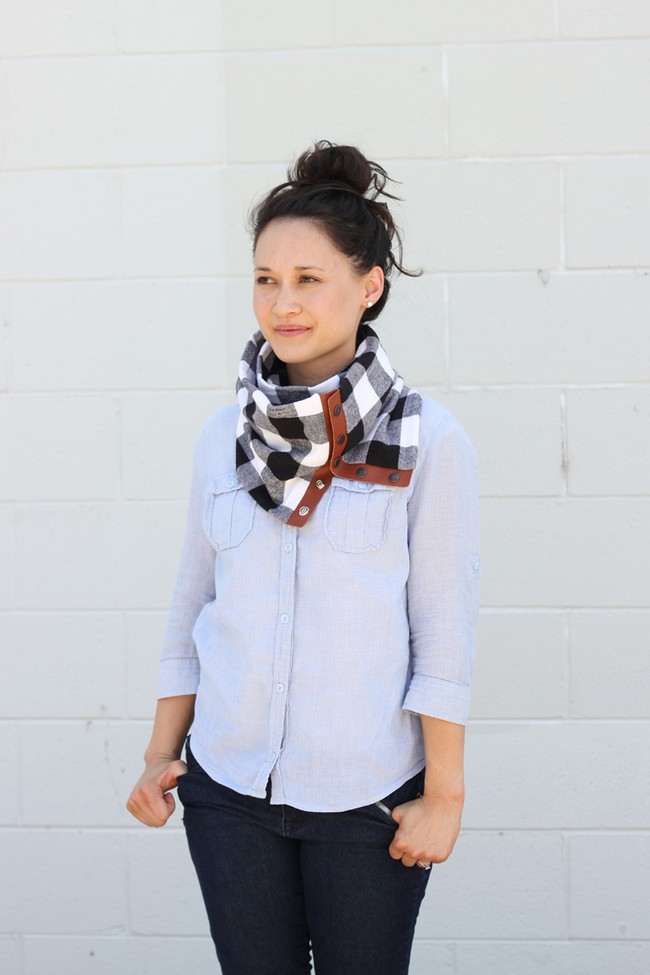 Leather And Flannel Scarf