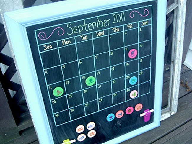 Magnetic Chalkboard Calendar