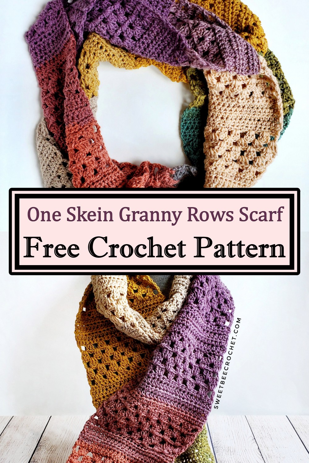 One Skein Granny Rows Scarf