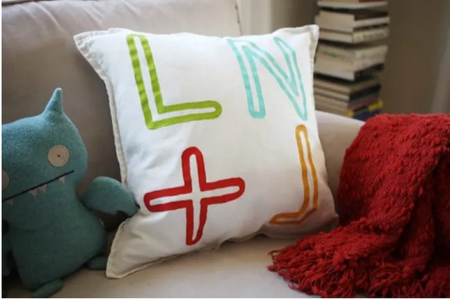 Painted Pillow with Initials