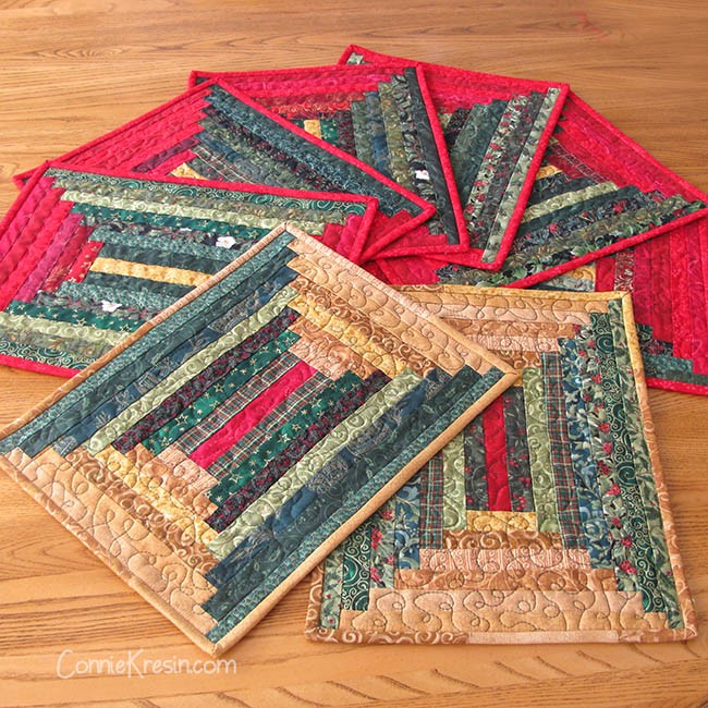 Quilted Log Cabin Placemats Pattern