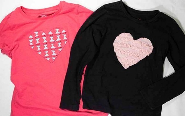 Reverse Applique Heart T-shirts