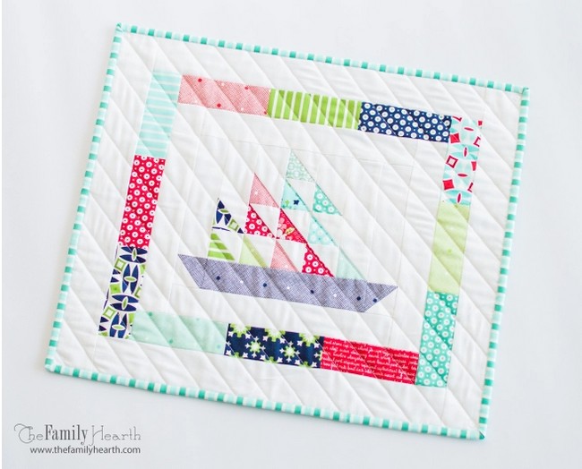 Ships And Sails Mini Art Quilt