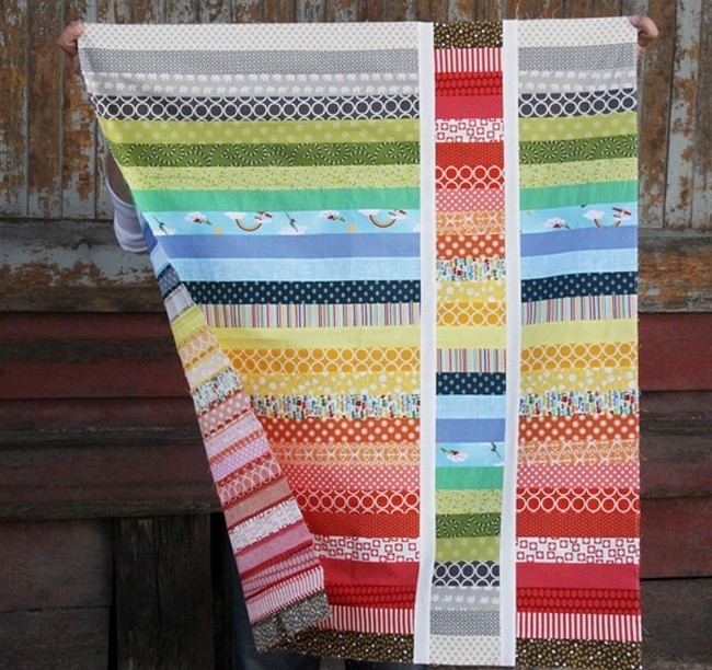 Strip And Flip Baby Quilt