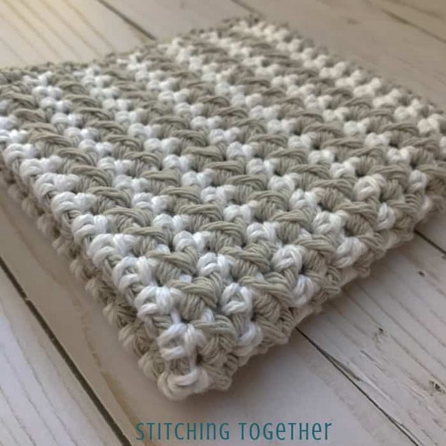 Striped Half Double Crochet Dishcloth Pattern