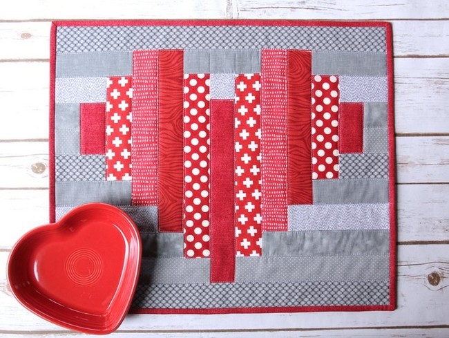 Striped Heart Mini Quilt