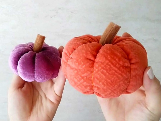 Stuffed Fabric Pumpkins