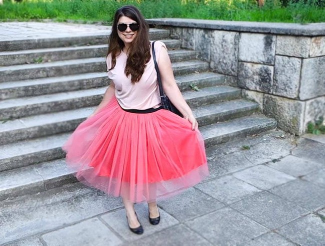 Tulle Skirt With Exposed Elastic