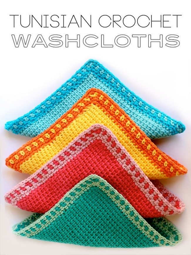 Tunisian Free Crochet Washcloths