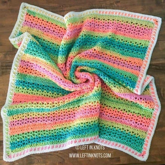 Unicorn Stripes Baby Blanket