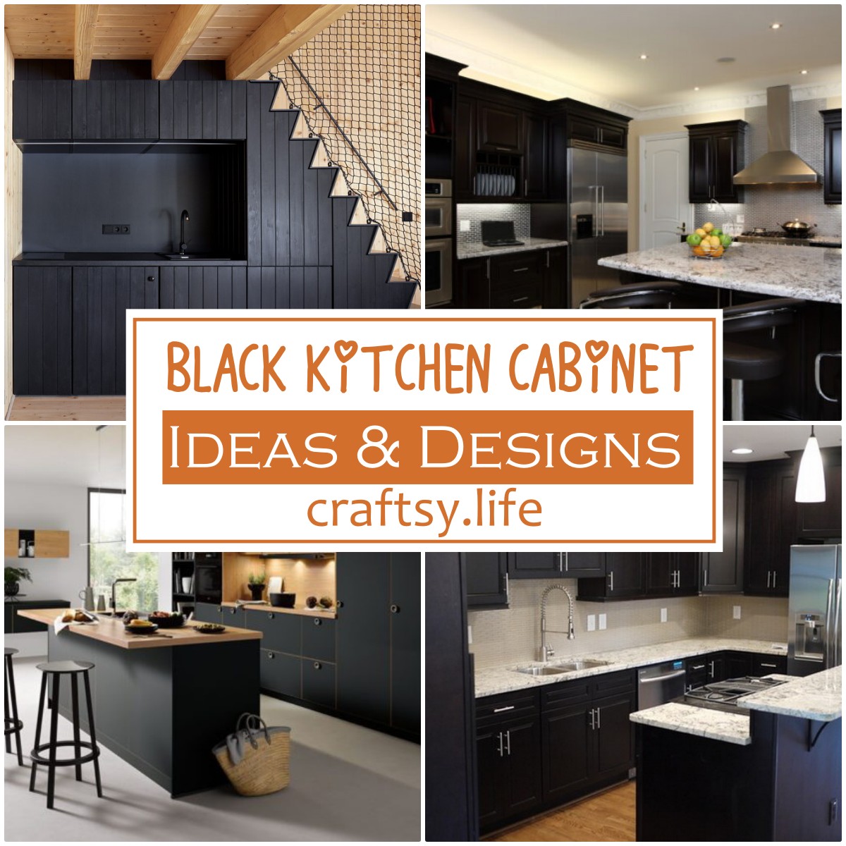 Black Kitchen Cabinet Ideas & Designs