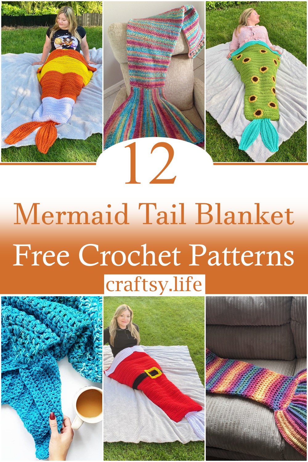 Free Crochet Mermaid Tail Blanket Patterns 1