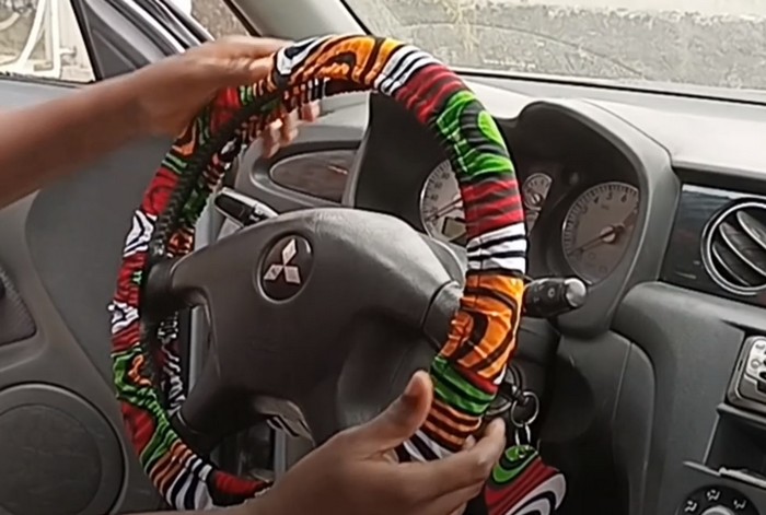DIY Ankara Steering Wheel Cover