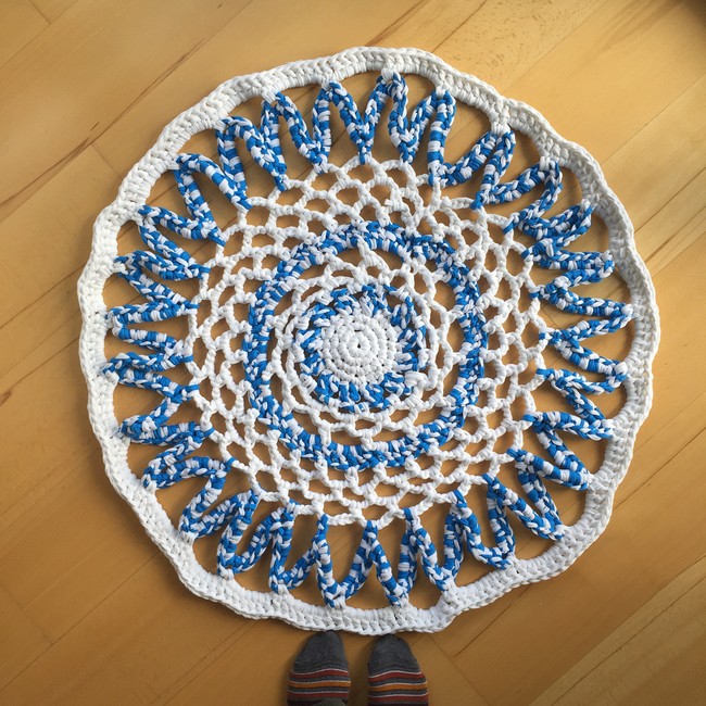 Aggie's doily bath mat