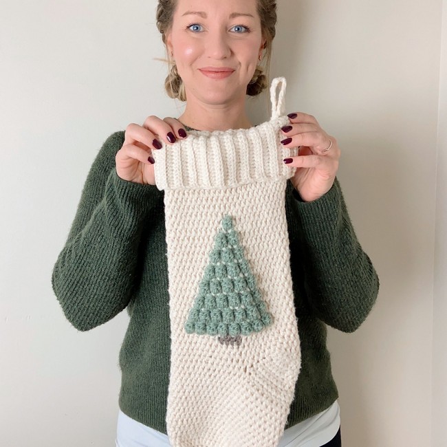 Bobble Christmas Tree Stocking